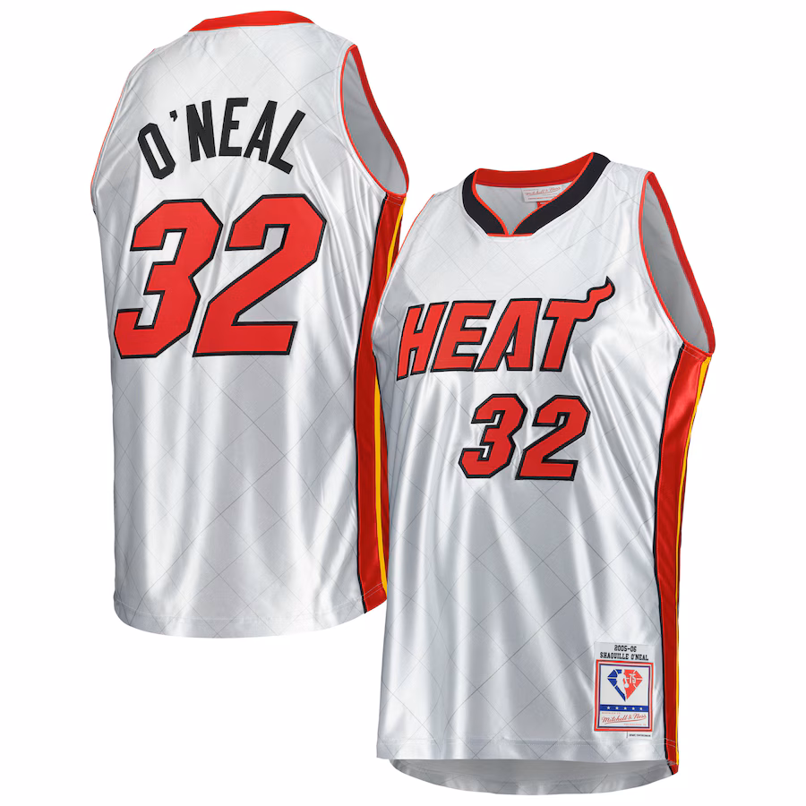 Maillot Shaquille O’Neal Miami Heat Mitchell & Ness 2005/06 Hardwood Classics 75e anniversaire