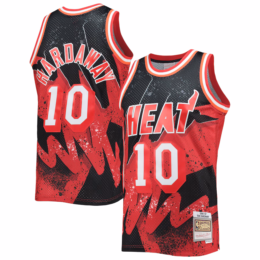 Maillot Tim Hardaway Miami Heat Mitchell & Ness 1996/97 Hardwood Classics Hyper Hoops Swingman