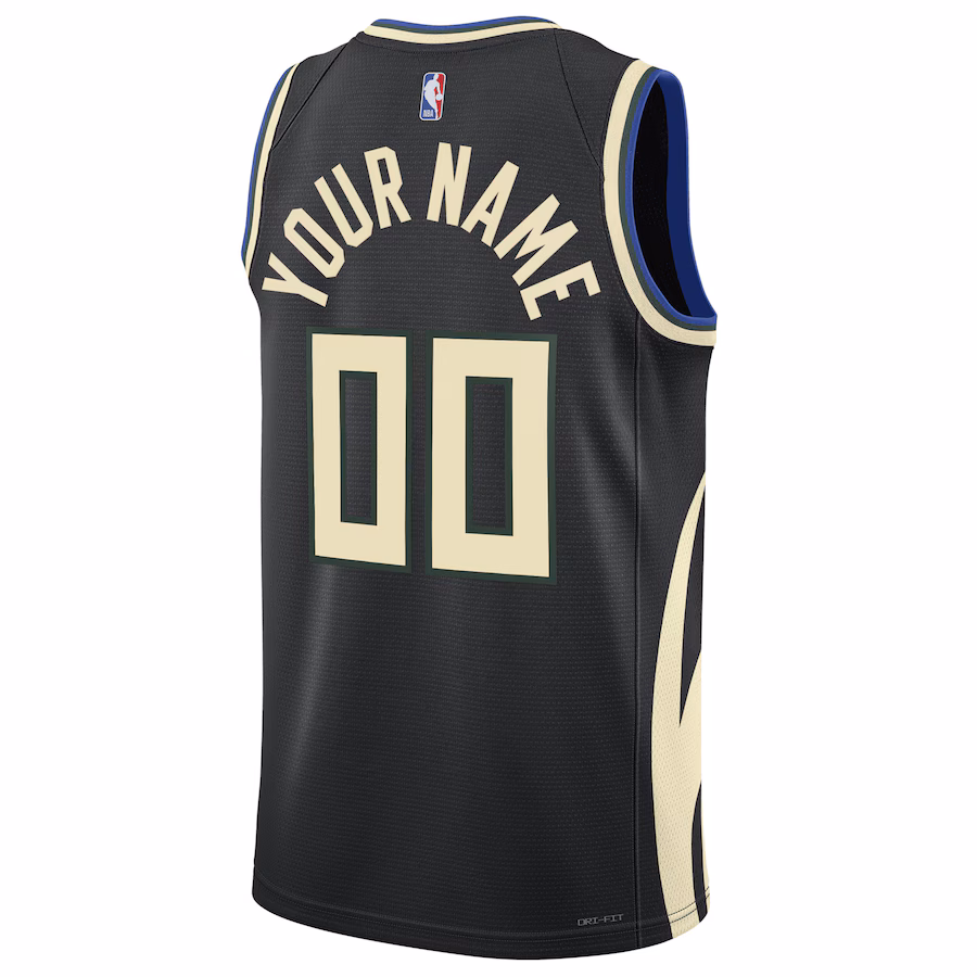 Milwaukee Bucks Jordan Brand Maillot Swingman personnalisé unisexe pour la saison 2022/23 - Édition Déclaration - Noir