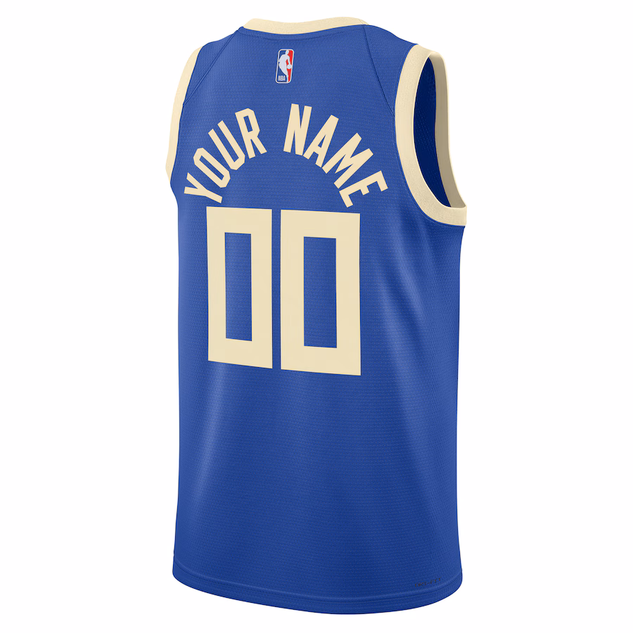 Milwaukee Bucks Unisex maßgeschneidertes Swingman-Trikot für 2024/25 - City-Edition - Königsblau
