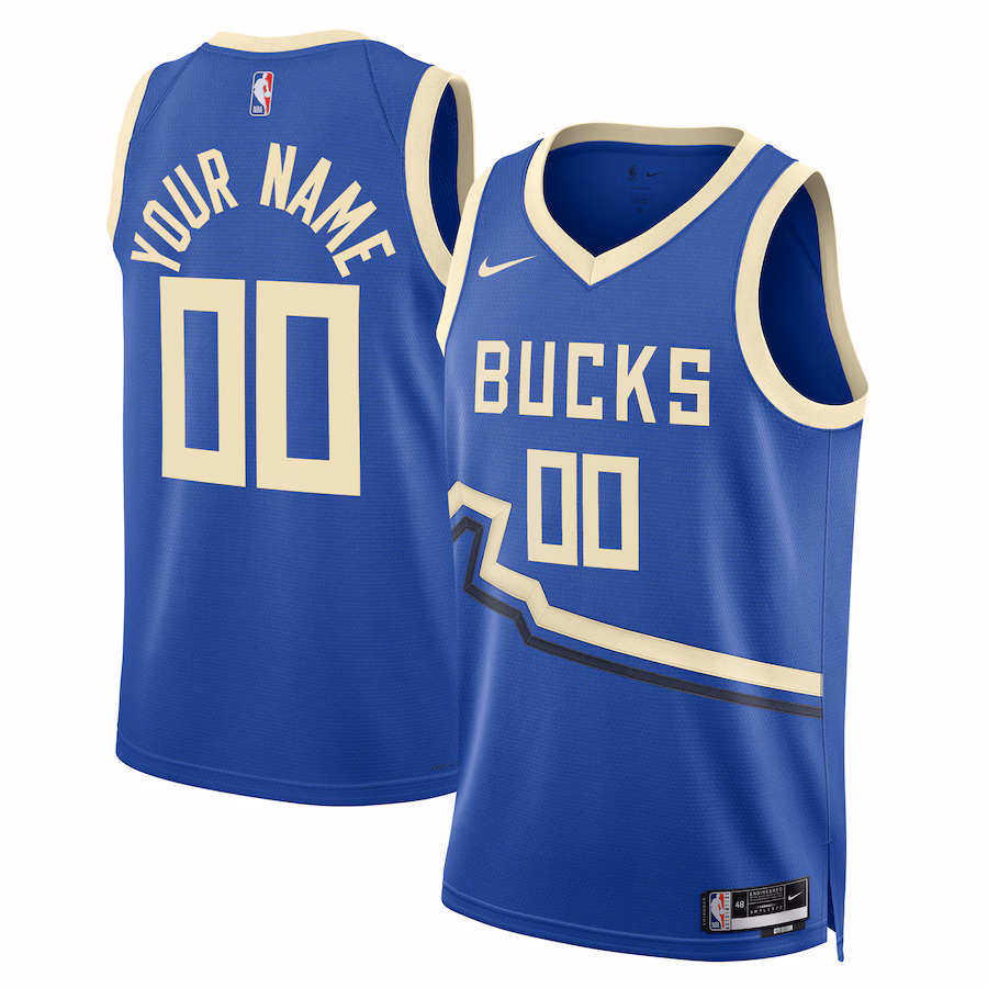 Milwaukee Bucks Unisex maßgeschneidertes Swingman-Trikot für 2024/25 - City-Edition - Königsblau