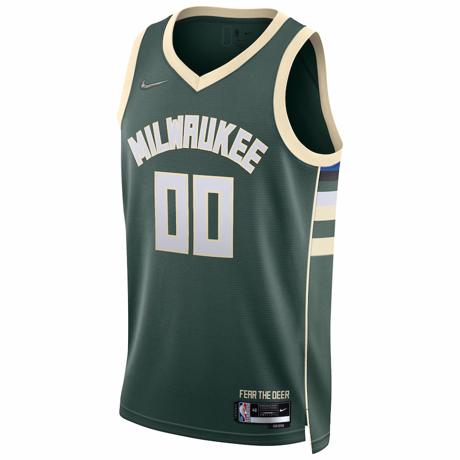 Maillot personnalisé Diamond Swingman des Milwaukee Bucks pour 2021/22 - Édition Icône - Vert chasseur