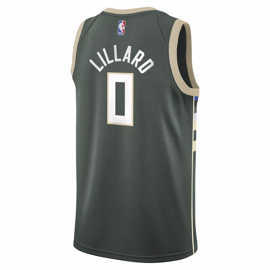 Damian Lillard, Maillot Swingman pour la jeunesse des Milwaukee Bucks - Édition Icône - Vert chasseur