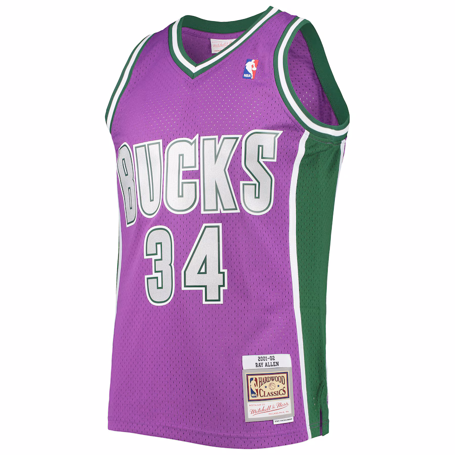 Ray Allen, Milwaukee Bucks Mitchell & Ness 2001/02 Hardwood Classics Swingman-Trikot - Lila