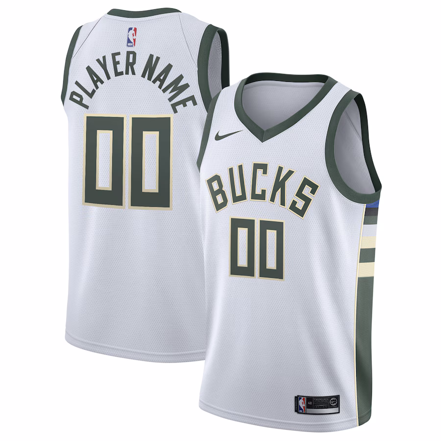 Milwaukee Bucks 2020/21 Swingman Personalisiertes Trikot - Association-Edition - Weiß