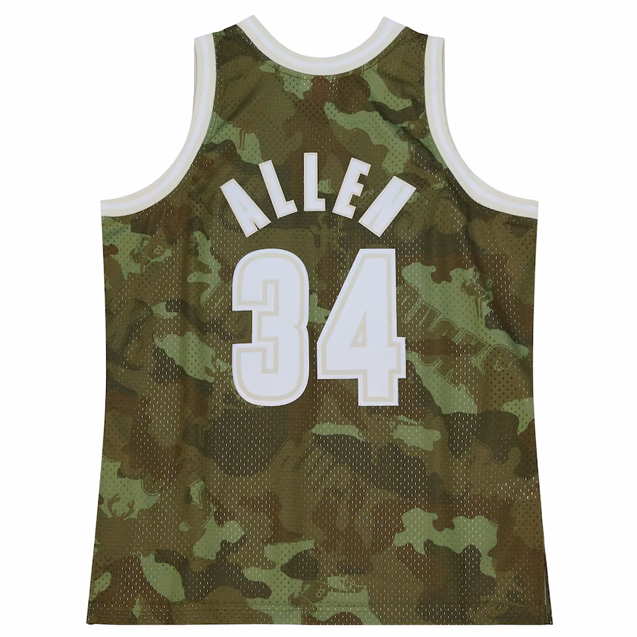Ray Allen, Camiseta Swingman en verde fantasma 2000/01 de los Hardwood Classics de Mitchell & Ness de los Milwaukee Bucks - Camuflaje