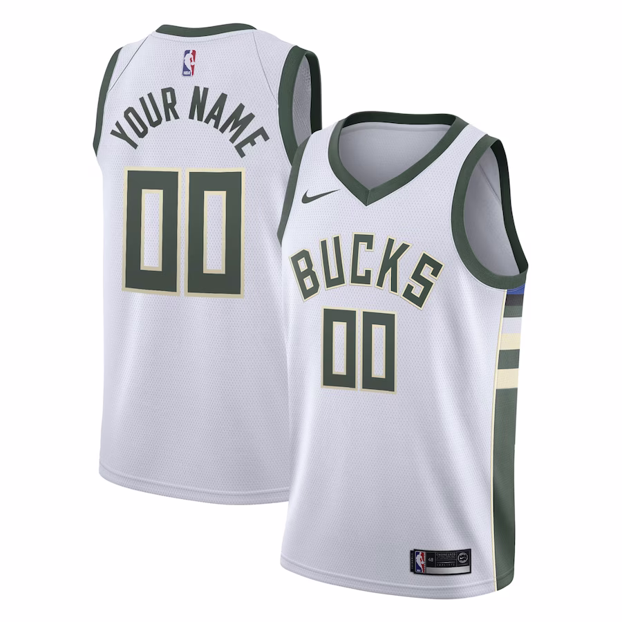 Milwaukee Bucks Camiseta personalizada Swingman - Edición Asociación - Blanco