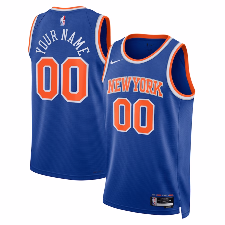 Maglia personalizzata Swingman neutra dei New York Knicks - Edizione icona, Blu