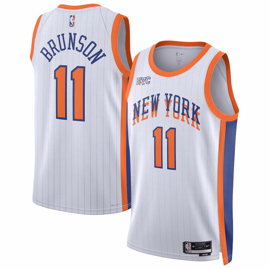 Maglia City Edition bianca New York Knicks Jalen Brunson 2024/25