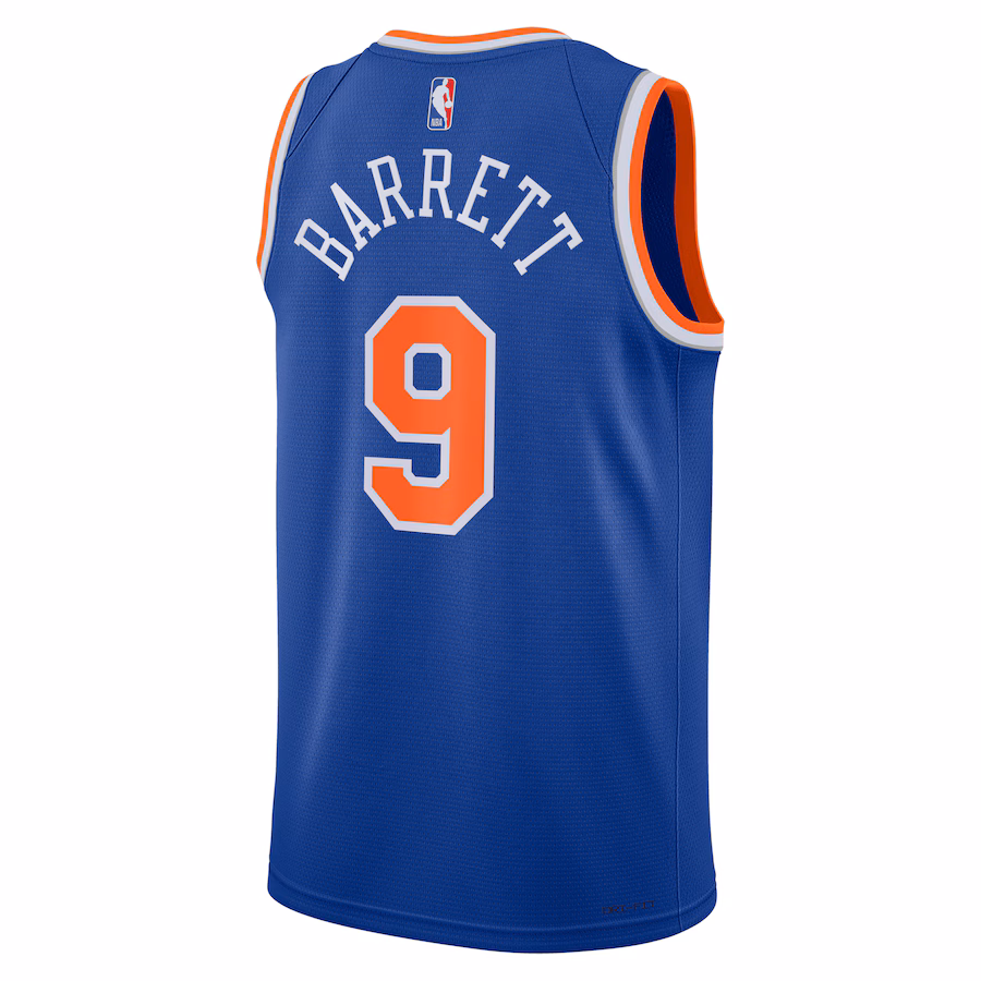 RJ Barrett, maillot Swingman neutre des New York Knicks - Édition icône, Bleu