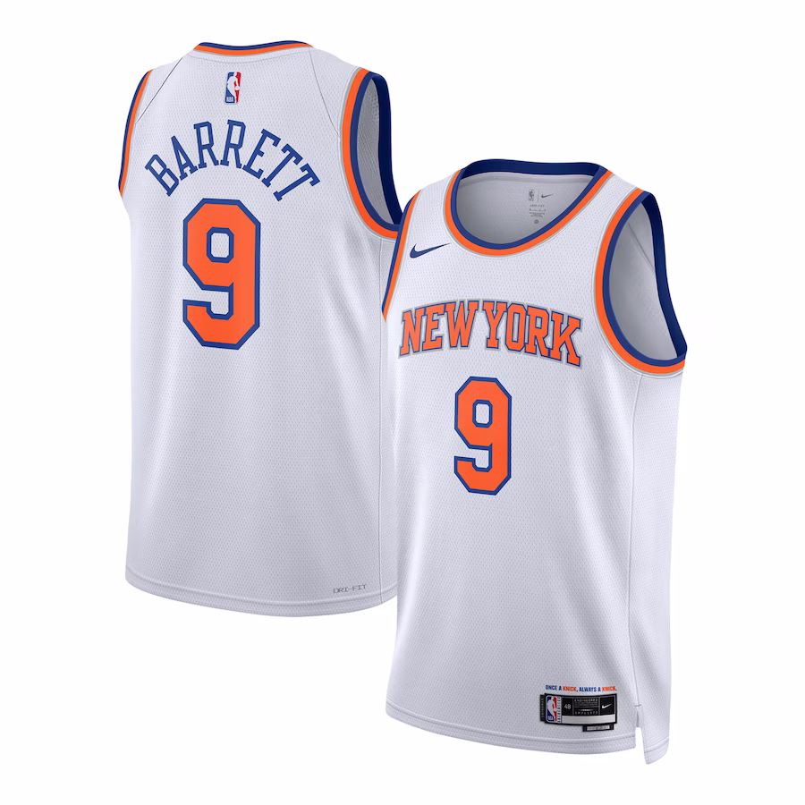 RJ Barrett, New York Knicks Nike Neutral Swingman Jersey - Association Edition, White