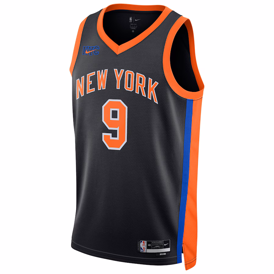 Maillot City Edition Swingman unisexe noir New York Knicks RJ Barrett 2022/23