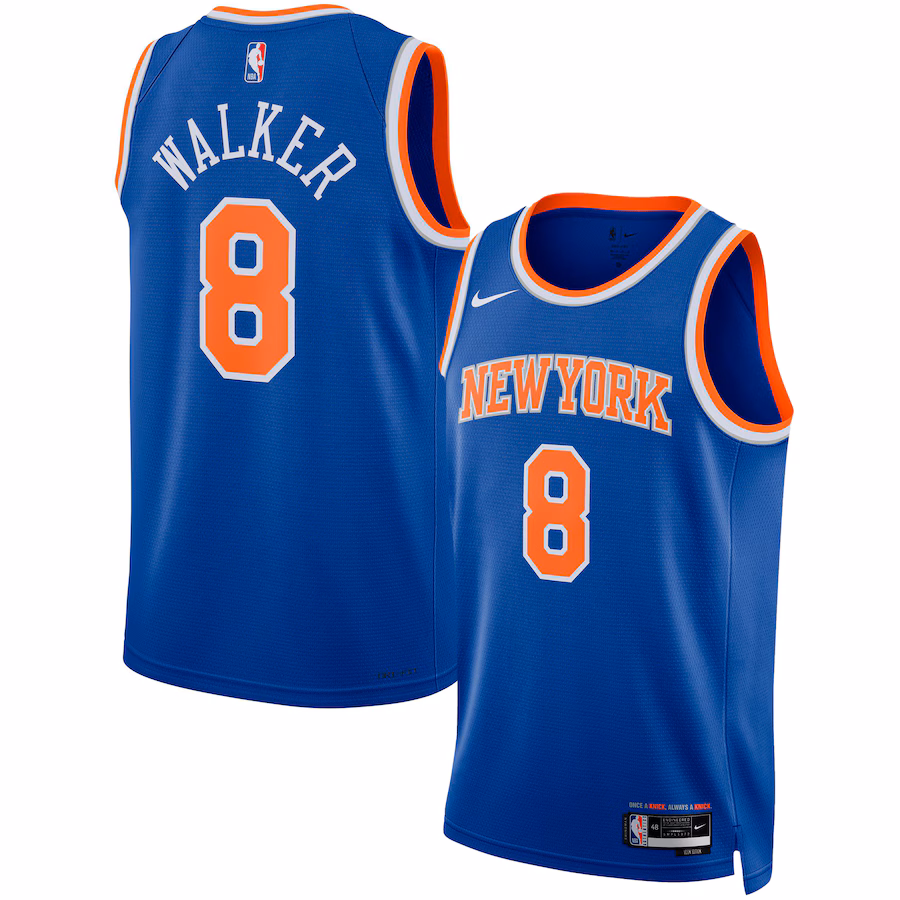 Kemba Walker, New York Knicks Nike Neutral Swingman Jersey - Icon Edition, Blue