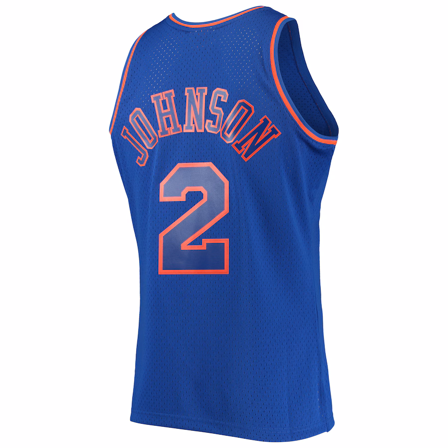 Maillot Hardwood Classics fan bleu Mitchell & Ness New York Knicks Larry Johnson 1996/97