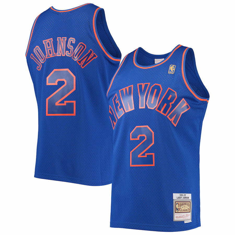 Maglia Hardwood Classics fan blu Mitchell & Ness New York Knicks Larry Johnson 1996/97