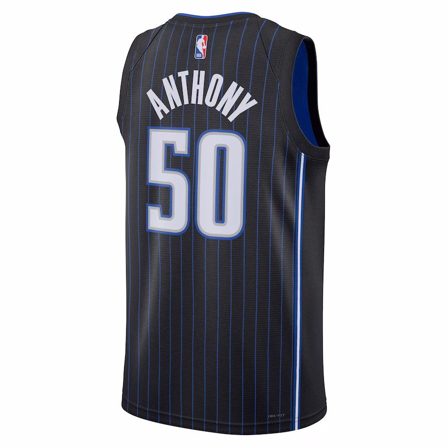 Cole Anthony, Maillot Swingman Unisexe des Orlando Magic - Édition Icône - Noir