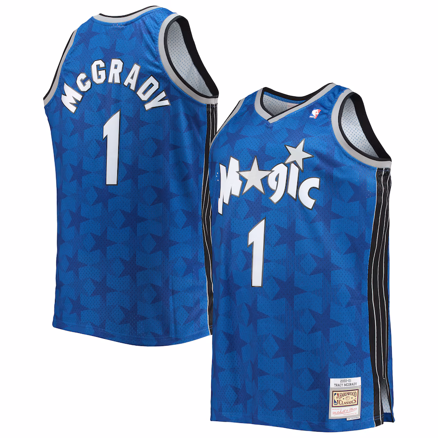 Tracy McGrady, Maillot Swingman Big & Tall des Hardwood Classics 2000/01 de Mitchell & Ness pour Orlando Magic - Bleu