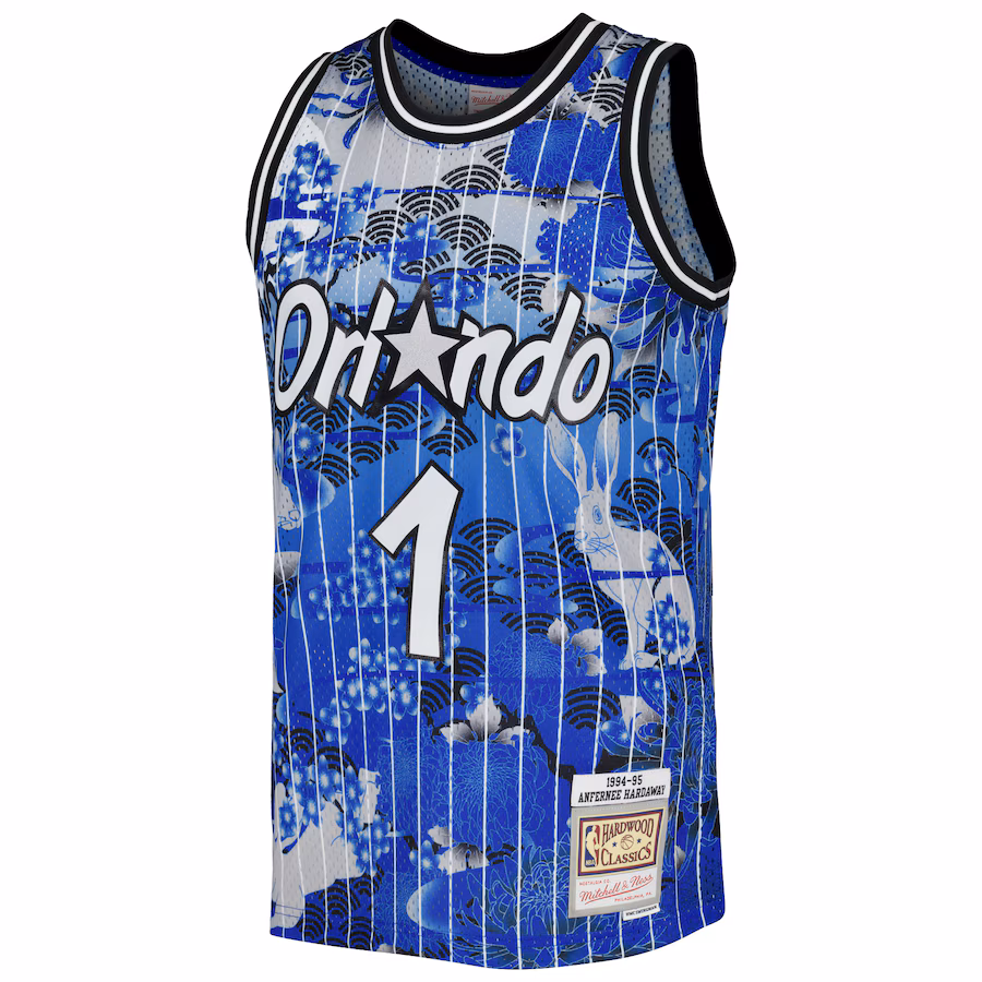 Anfernee Hardaway, Orlando Magic Mitchell & Ness 1994/95 Klassische Mond-Neujahr-Fan-Edition-Trikot - Blau