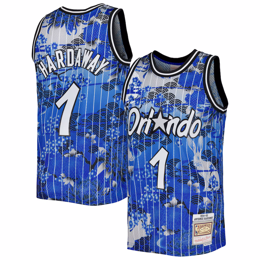 Anfernee Hardaway, Maillot de la version pour fans de la Fête du Nouvel An lunaire classique 1994/95 de Mitchell & Ness pour Orlando Magic - Bleu