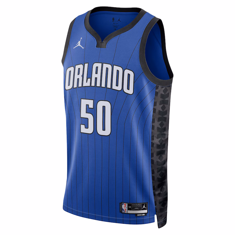 Cole Anthony, Maillot Swingman Unisexe de la Marque Jordan des Orlando Magic - Édition Déclaration - Bleu