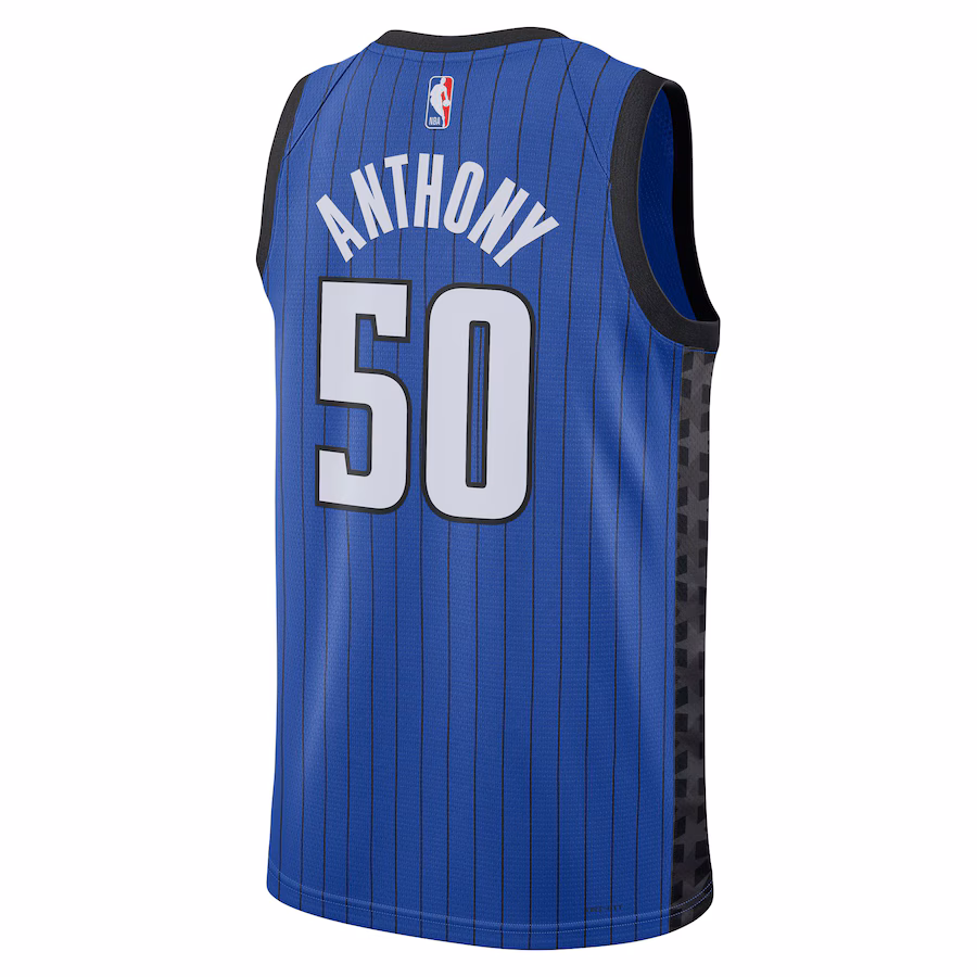 Cole Anthony, Maillot Swingman Unisexe de la Marque Jordan des Orlando Magic - Édition Déclaration - Bleu