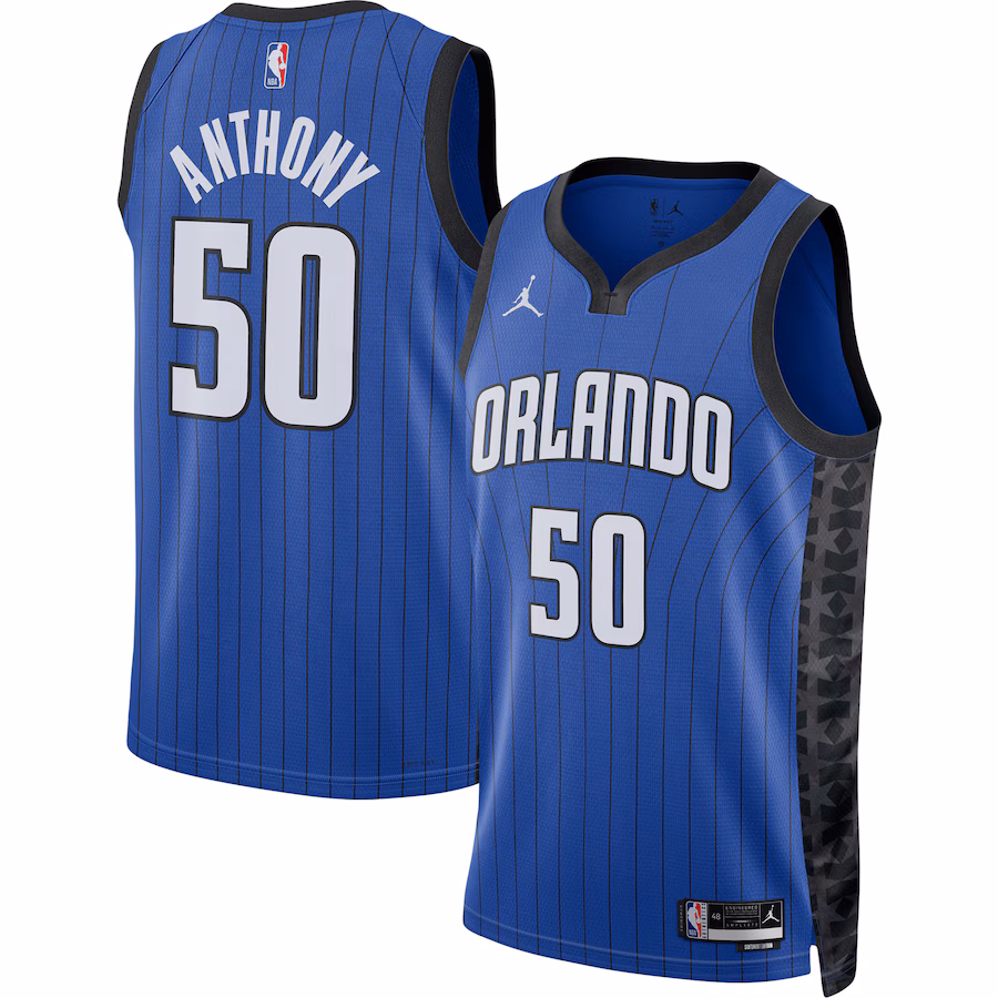 Cole Anthony, Maglia Swingman Unisex della Marca Jordan degli Orlando Magic - Edizione Dichiarazione - Blu