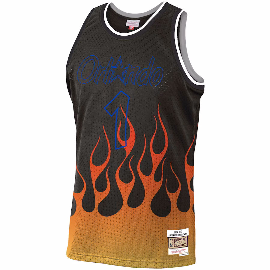 Maillot Penny Hardaway Orlando Magic Mitchell & Ness 1994/95 Hardwood Classics Flame Swingman