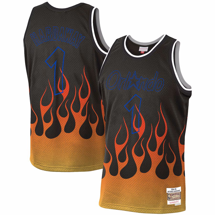 Maillot Penny Hardaway Orlando Magic Mitchell & Ness 1994/95 Hardwood Classics Flame Swingman
