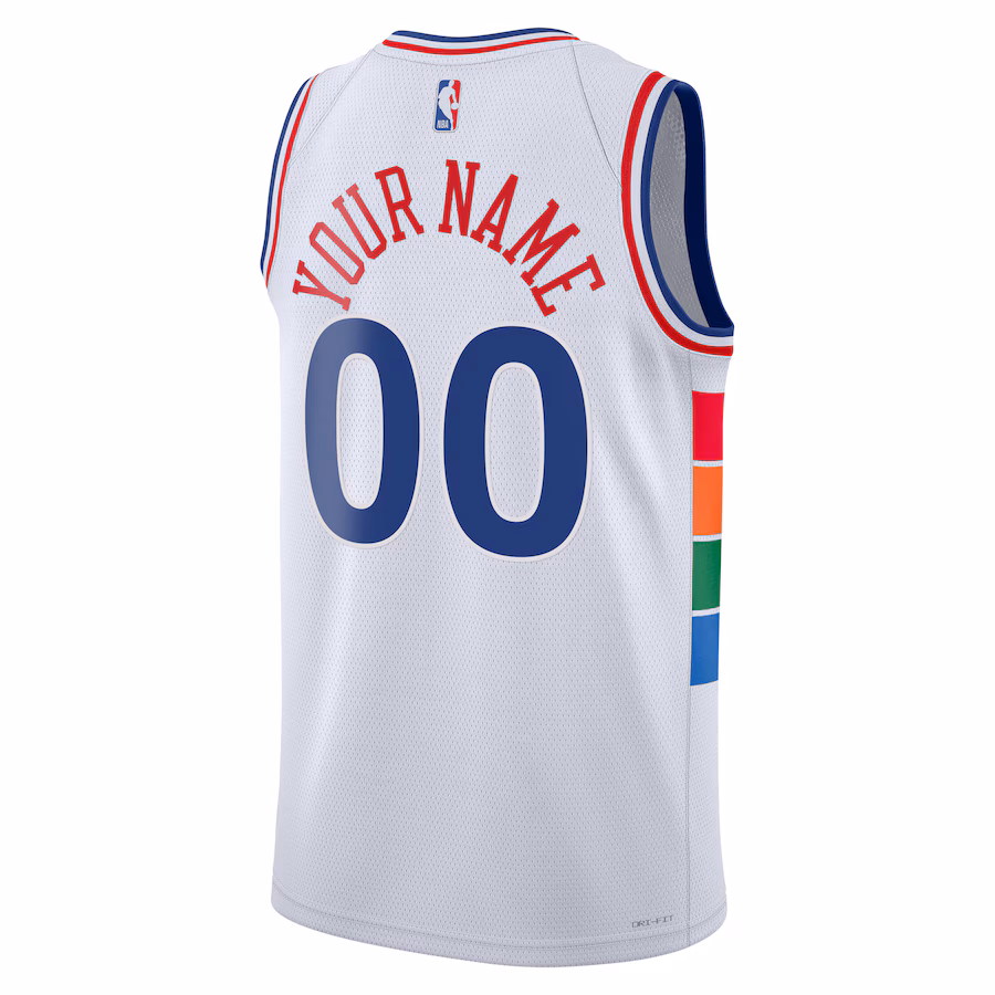 Philadelphia 76ers Unisex 2024/2025 Angepasstes Swingman Jersey - City-Edition - Weiß