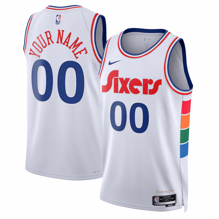 Philadelphia 76ers Unisex 2024/2025 Angepasstes Swingman Jersey - City-Edition - Weiß