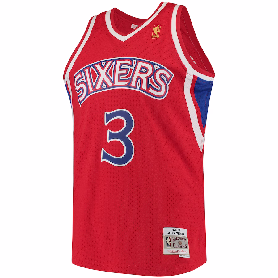 Allen Iverson Philadelphia 76ers Mitchell & Ness 1996/1997 Klassische Edition Swingman Jersey - Rot