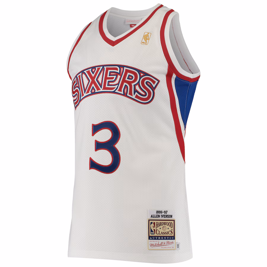 Allen Iverson Philadelphia 76ers Mitchell & Ness 1996/1997 Hardwood Classics Jersey - Weiß
