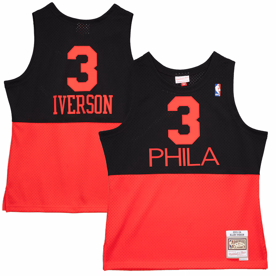 Allen Iverson Philadelphia 76ers Mitchell & Ness 2003/2004 Hardwood Classics Reload 2.0 Swingman Jersey - Schwarz