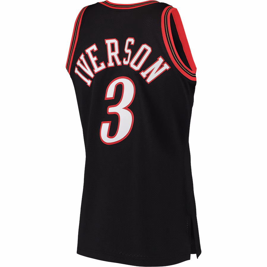 Allen Iverson Philadelphia 76ers Mitchell & Ness Camiseta Auténtica de las Clásicas Hardwood 1997/98 - Negro