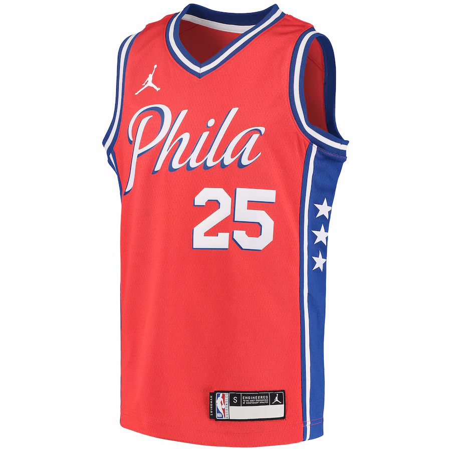 Ben Simmons Philadelphia 76ers Jordan Brand 2020/21 Jugend Swingman Spieler Jersey - Statement Edition - Rot
