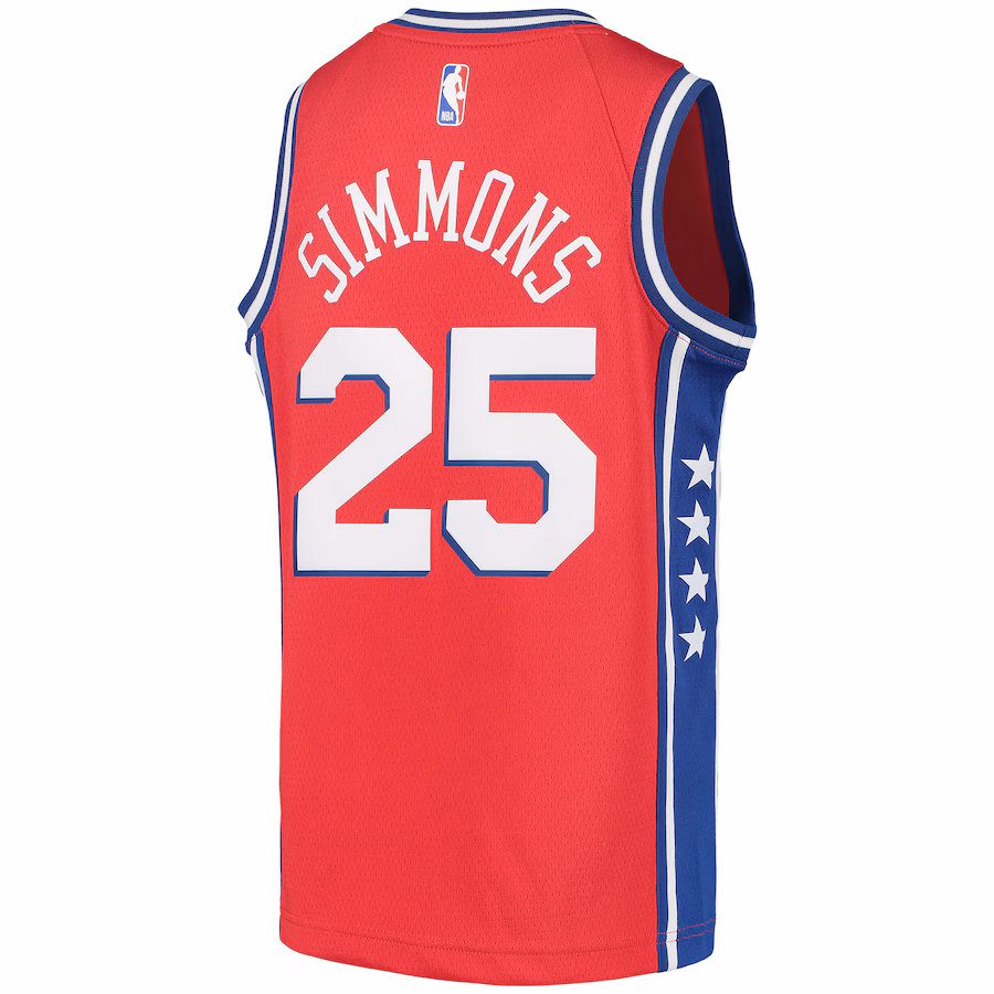 Ben Simmons Philadelphia 76ers Jordan Brand 2020/21 Jugend Swingman Spieler Jersey - Statement Edition - Rot