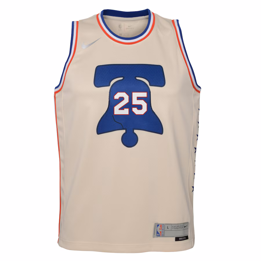 Ben Simmons Philadelphia 76ers Jugend 2020/21 Saison Swingman Spieler Jersey Championship Edition - Elfenbein