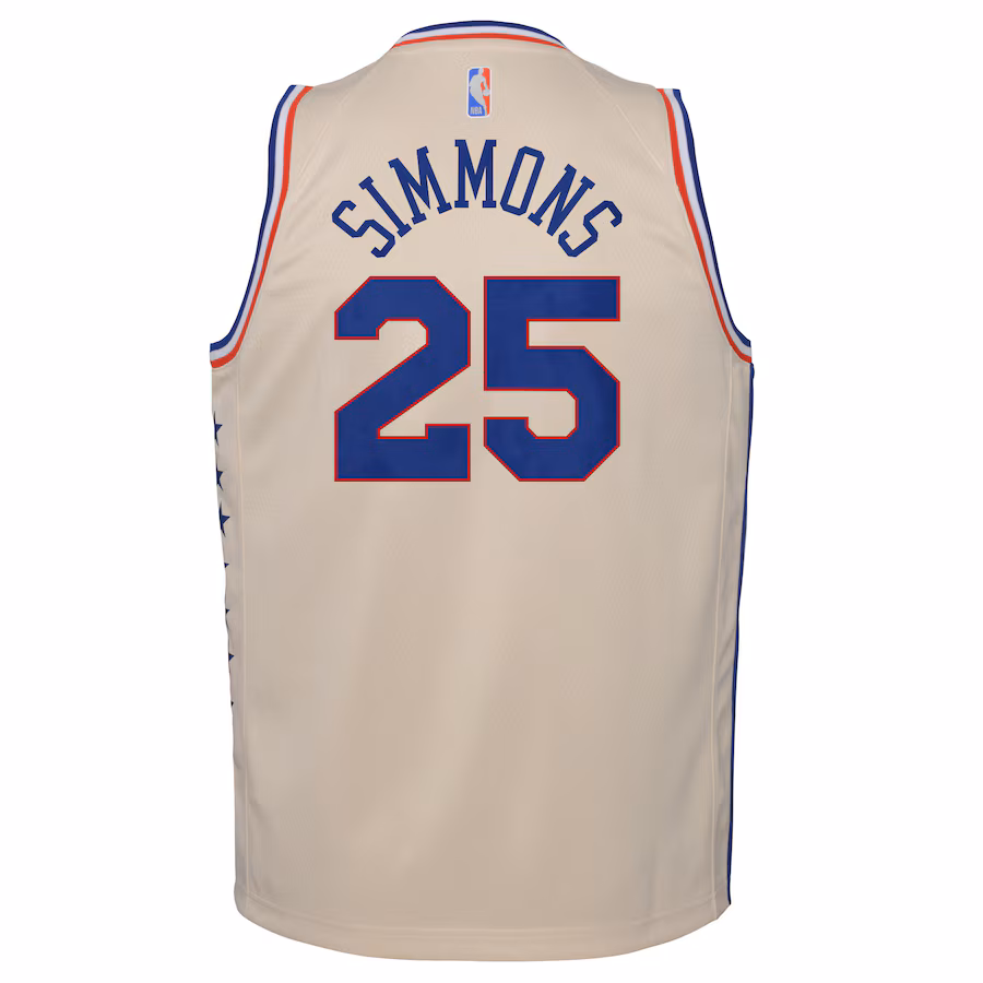 Ben Simmons Philadelphia 76ers Jugend 2020/21 Saison Swingman Spieler Jersey Championship Edition - Elfenbein