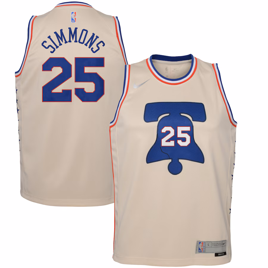 Ben Simmons Philadelphia 76ers Youth 2020/21 Season Swingman Player Jersey Championship Edition - Ivory