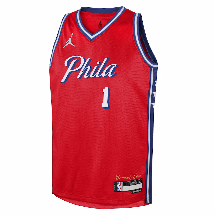 James Harden Philadelphia 76ers Brand Jordan Maglia Swingman per Giovani - Edizione Statement - Rosso