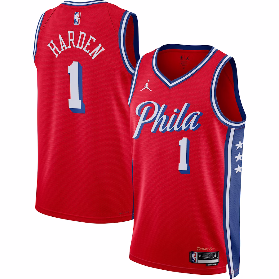 James Harden Philadelphia 76ers Jordan Brand Unisex Swingman Jersey - Statement Edition - Rot