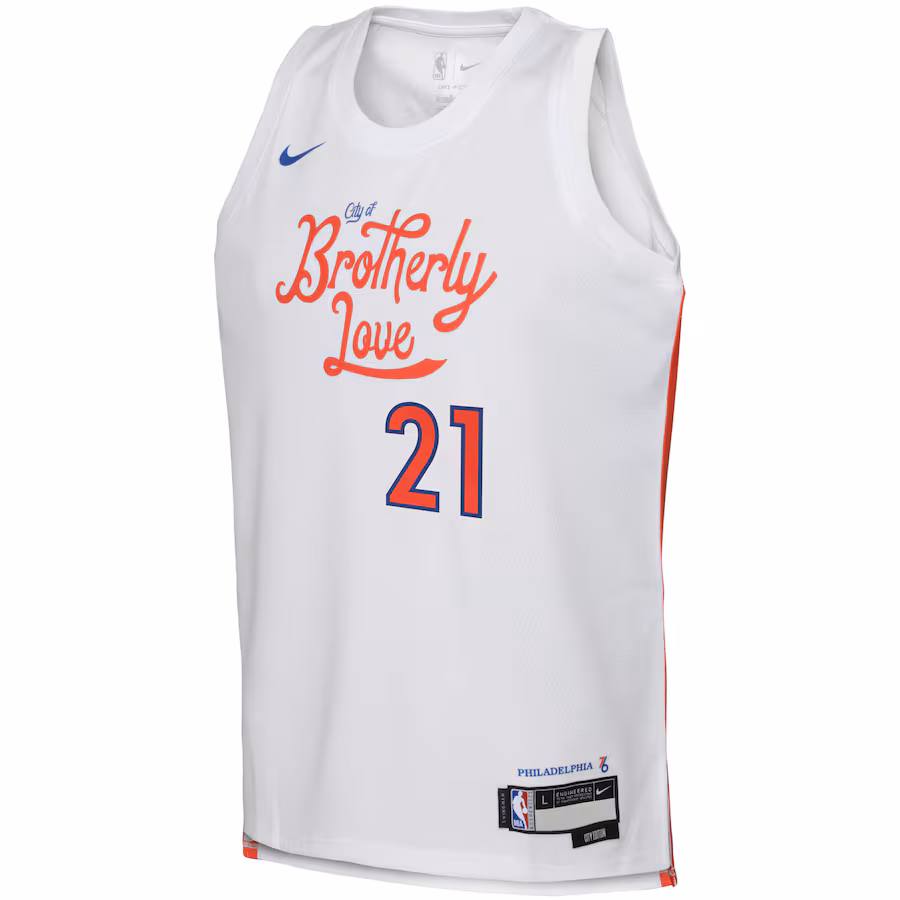 Joel Embiid Philadelphia 76ers Jugend 2022/23 Swingman Jersey - City Edition - Weiß