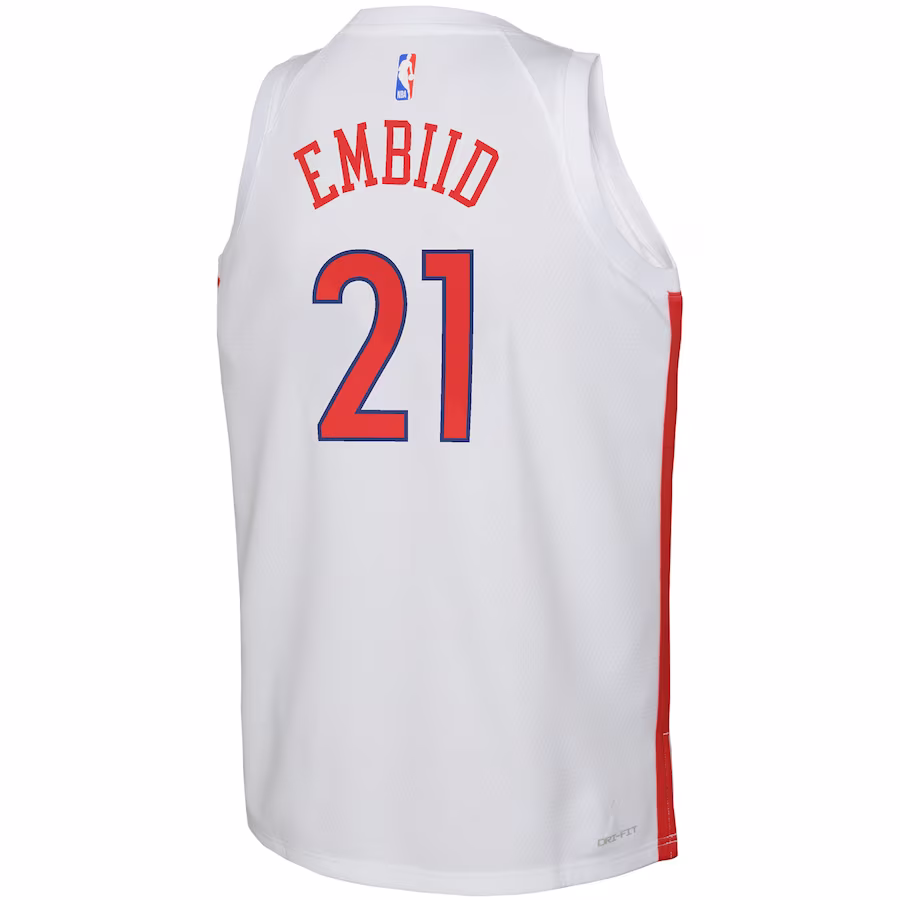 Joel Embiid Philadelphia 76ers Jugend 2022/23 Swingman Jersey - City Edition - Weiß