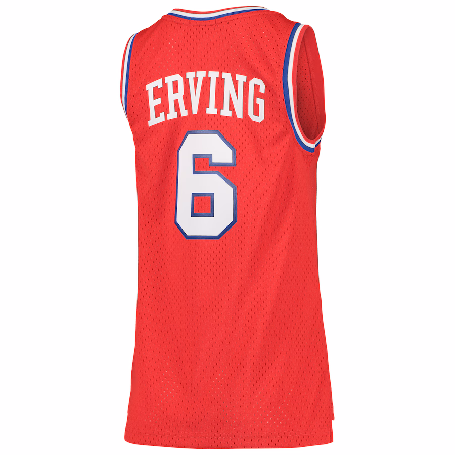 Julius Erving Philadelphia 76ers Mitchell & Ness Maglia Hardwood Classics Classica 1982/83 per Donne - Rosso