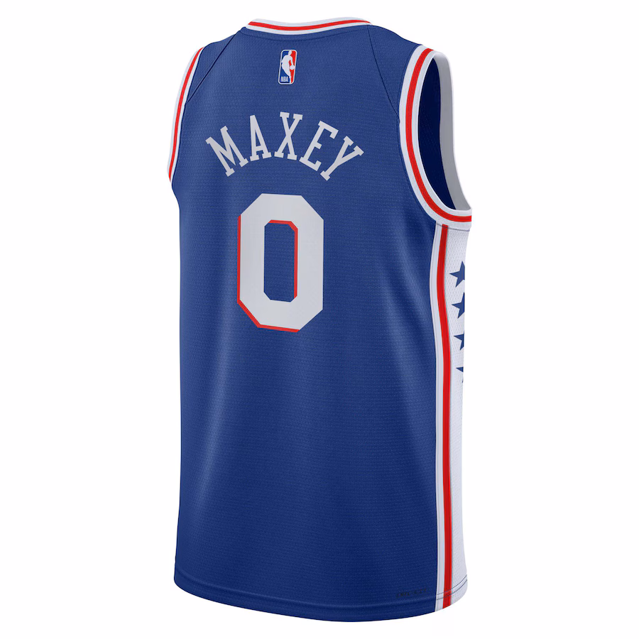 Tyrese Maxey Philadelphia 76ers Maglia Swingman per Giovani - Edizione Icone - Blu Reale