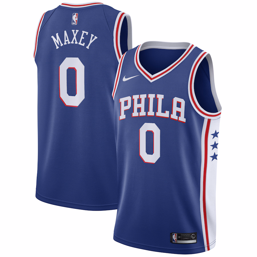 Tyrese Maxey Philadelphia 76ers Maglia Swingman - Edizione Icone - Blu Reale