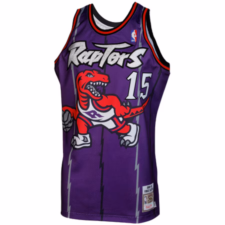 Mitchell & Ness Camiseta retro de Vince Carter de los Toronto Raptors en la temporada 1998/99 - Morado