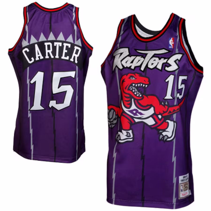 Mitchell & Ness Vince Carter Toronto Raptors 1998/99 Retro-Jersey - Lila