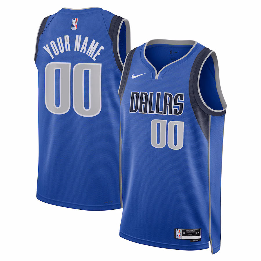 Maillot personnalisé des Dallas Mavericks, Édition icône, Bleu
