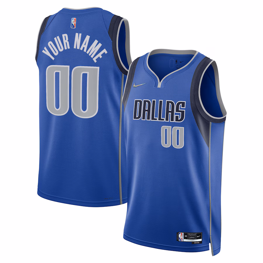 Dallas Mavericks, Maglia personalizzata 2021/22, Edizione icona, Blu